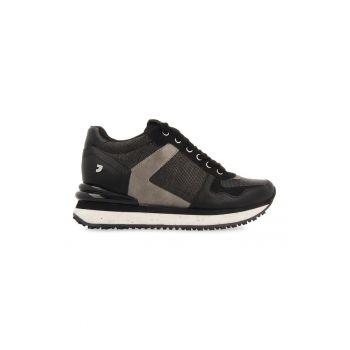 Pantofi sport de piele ecologica si material textil Barlassina