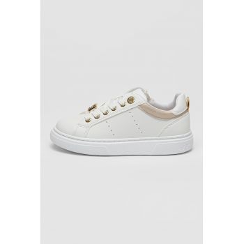 Pantofi sport low-cut din piele ecologica cu fermoar