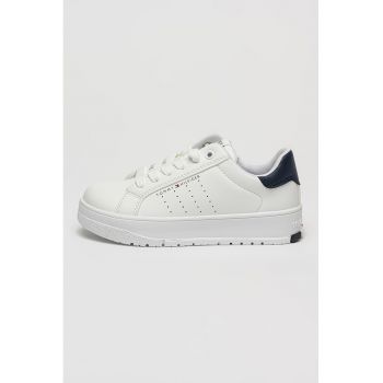 Pantofi sport low-cut din piele ecologica cu fermoar