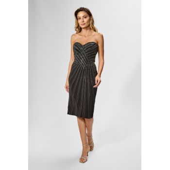 Rochie de ocazie din licra cu strass-uri Flavour Neagra