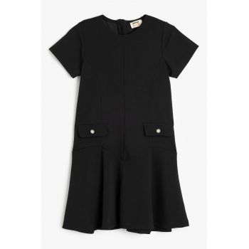 Rochie evazata cu model uni