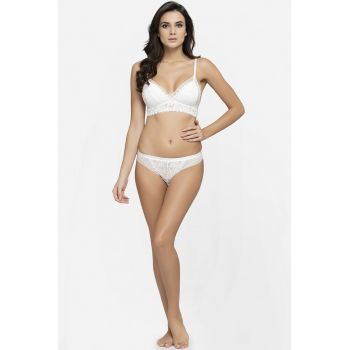 Set de chiloti si sutien din dantela cu cupe triunghiulare