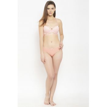 Set de sutien de dantela si chiloti cu barete multiple - 2 piese