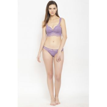 Sutien cu burete si insertii de dantela