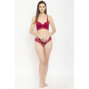 Sutien cu burete si insertii de dantela