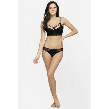 Sutien din dantela cu burete si insertie de plasa