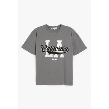 Tricou de bumbac cu imprimeu LA