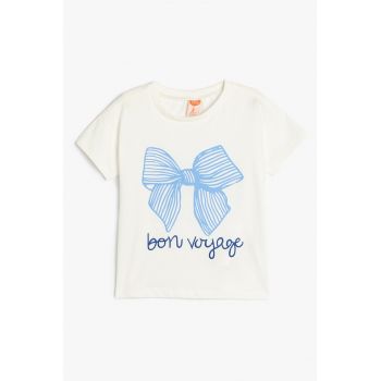 Tricou de bumbac cu text si model grafic
