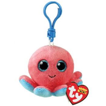 Ty Beanie Baby Keychain Bag Clip Sheldon Pink Octobus 8.5cm (1607-35255)