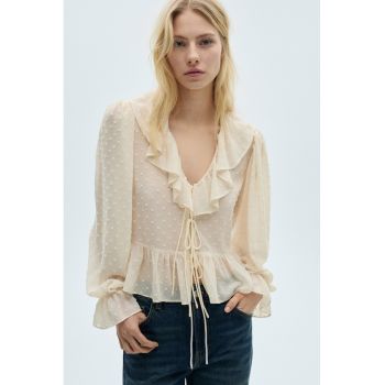 Bluza crop cu decolteu in V