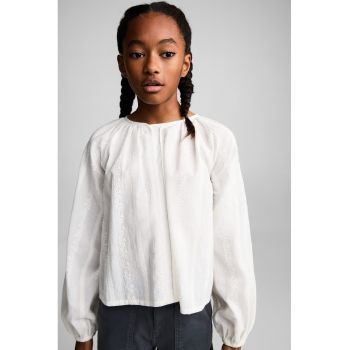 Bluza de bumbac cu detalii brodate