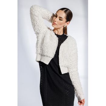 Cardigan din lana cu asepct pufos Icon