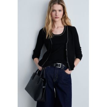 Cardigan slim fit cu striatii