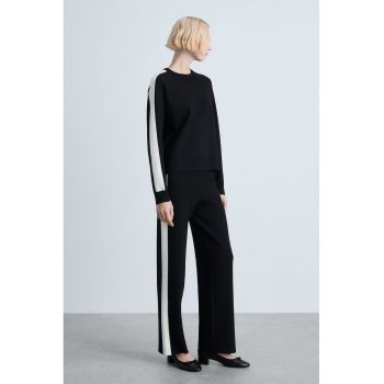 Pantaloni drepti tricotati fin