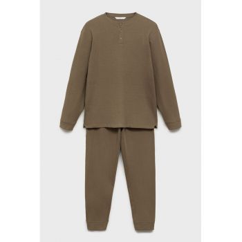 Pijama din amestec de bumbac cu pantaloni lungi