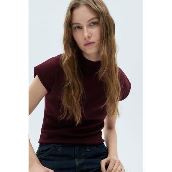Pulover slim fit din tricot fin