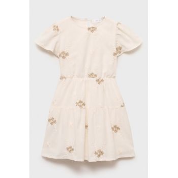Rochie din bumbac si in cu broderie