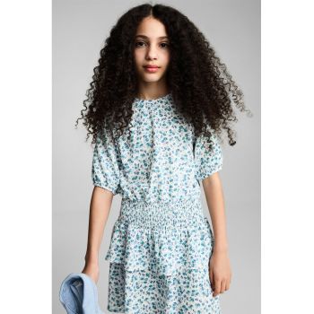 Rochie scurta cu volane si model floral