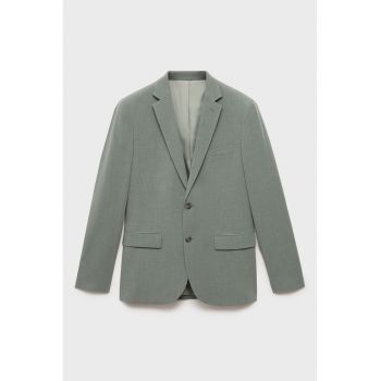 Sacou slim fit cu model uni