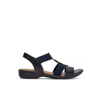 Sandale dama -  Piele naturala - Bleumarin de firma originale