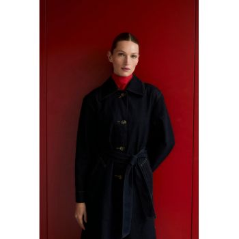 Trenci lung din denim