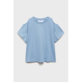 Tricou de bumbac cu decupaj pe umar