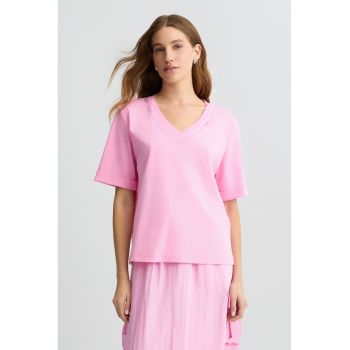 Tricou de bumbac cu logo din strasuri