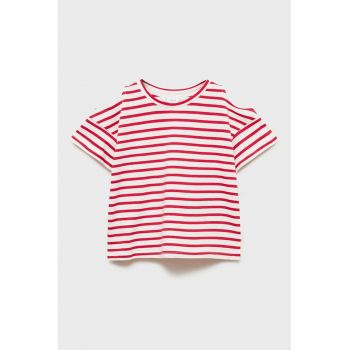 Tricou din bumbac cu decolteu pe umeri