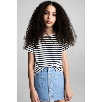 Tricou din bumbac cu decolteu pe umeri