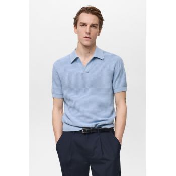 Tricou polo cu model tricotat
