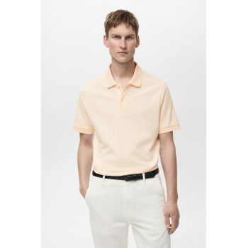 Tricou polo din bumbac cu fenta cu nasturi
