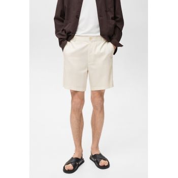 Bermude slim fit din amestec de in