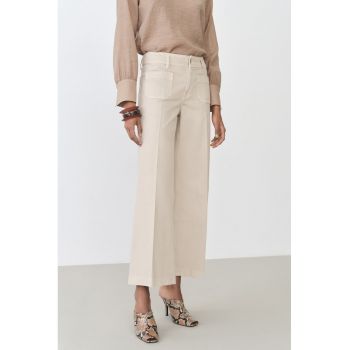 Blugi crop cu talie inalta