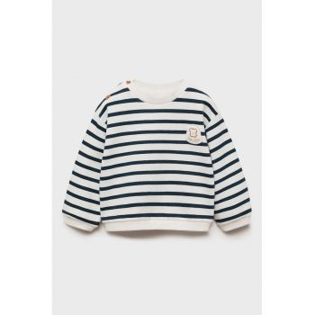 Bluza de trening cu decolteu la baza gatului si model in dungi