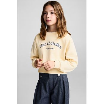 Bluza de trening din bumbac cu imprimeu text