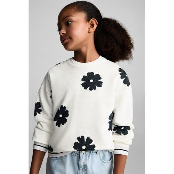 Bluza de trening din bumbac cu model floral