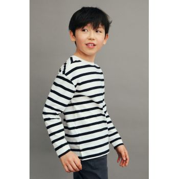 Bluza din bumbac cu model in dungi