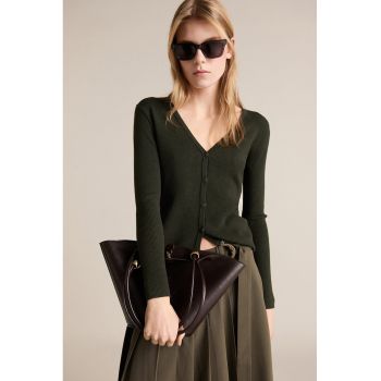 Cardigan slim fit cu striatii