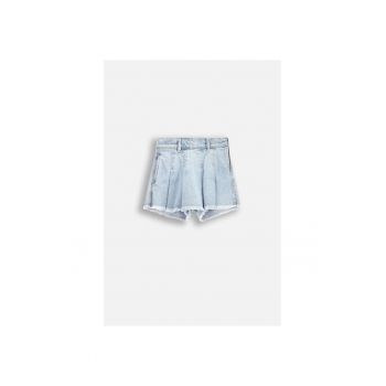 Fusta-pantalon din denim cu talie ajustabila