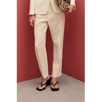 Pantaloni eleganti din in cu pensa