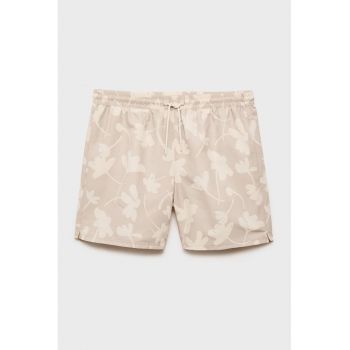 Pantaloni scurti de baie cu snur de ajustare si model floral