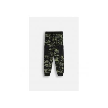 Pantaloni sport cargo cu imprimeu abstract