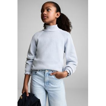 Pulover din bumbac cu maneci raglan