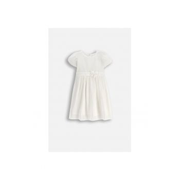 Rochie evazata cu maneci bufante - Alb