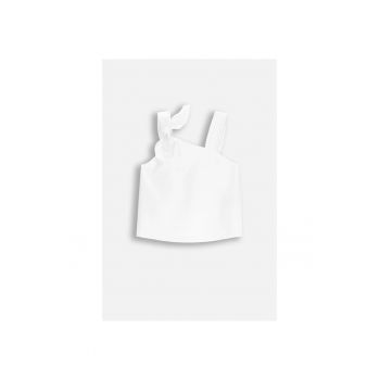 Top cu decolteu asimetric - Alb