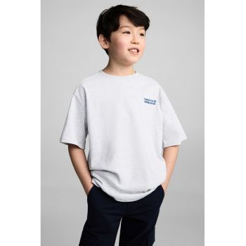 Tricou cu decolteu la baza gatului si imprimeu grafic