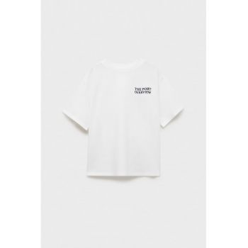 Tricou cu decolteu la baza gatului si imprimeu grafic