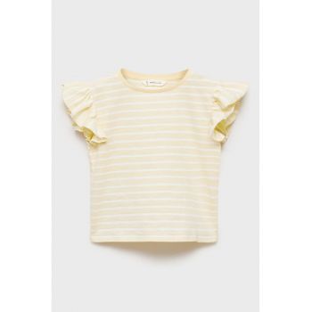 Tricou cu dungi si maneci cu volane