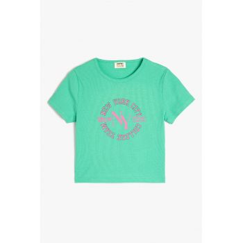 Tricou de bumbac cu imprimeu text