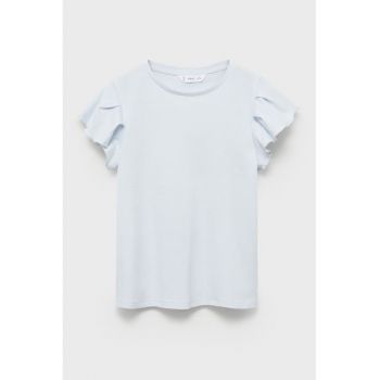 Tricou din bumbac cu maneci cu volane